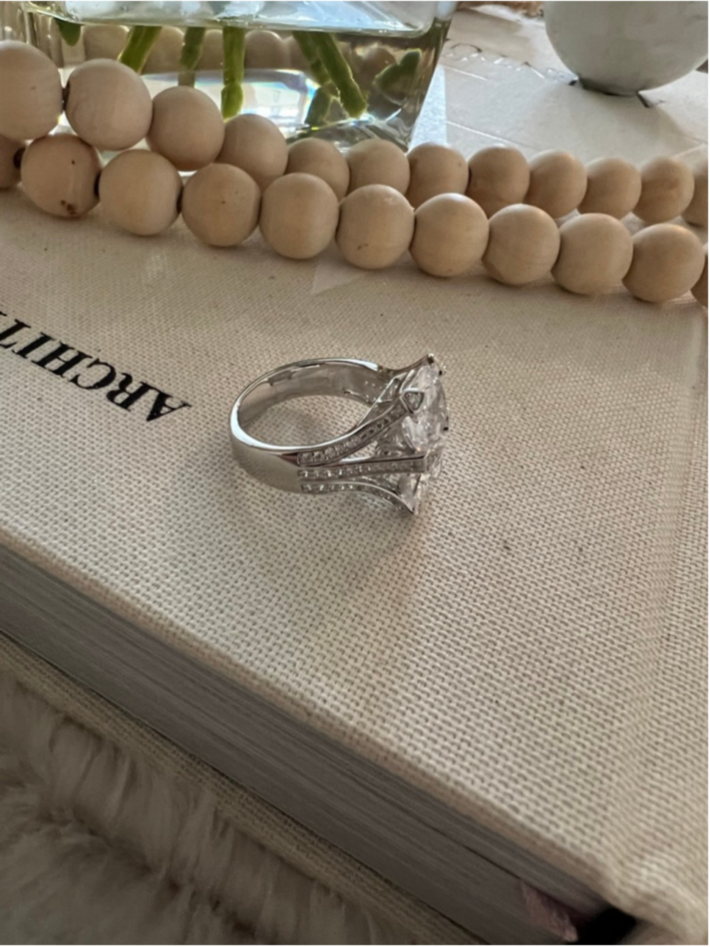 New Bella Luce Silver White Cubic Zirconia Platinve Ring 10 - Picture 7 of 9